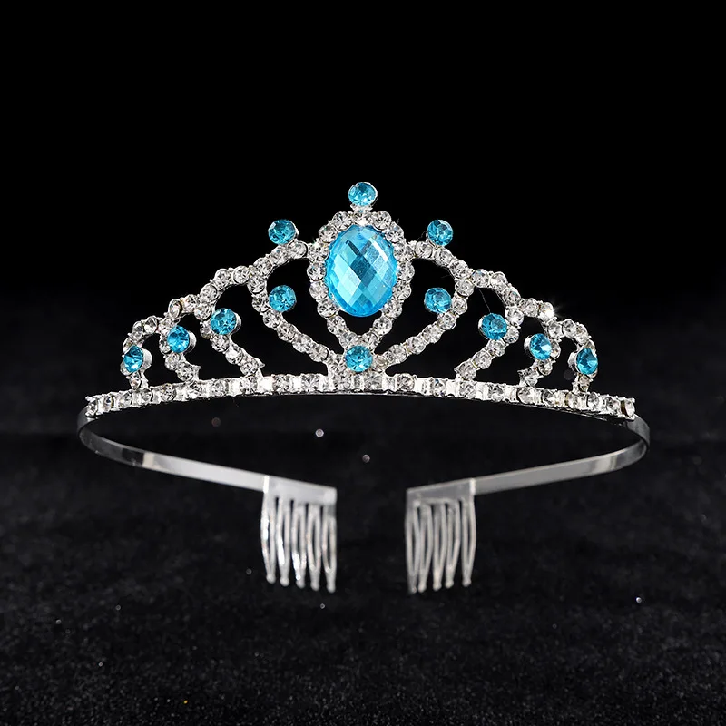 

12pcs Princess Queen Crown Crystal Rhinestone Stone Children Headdress Hair Band Stage Dance Party Accessories Dress Up Easter