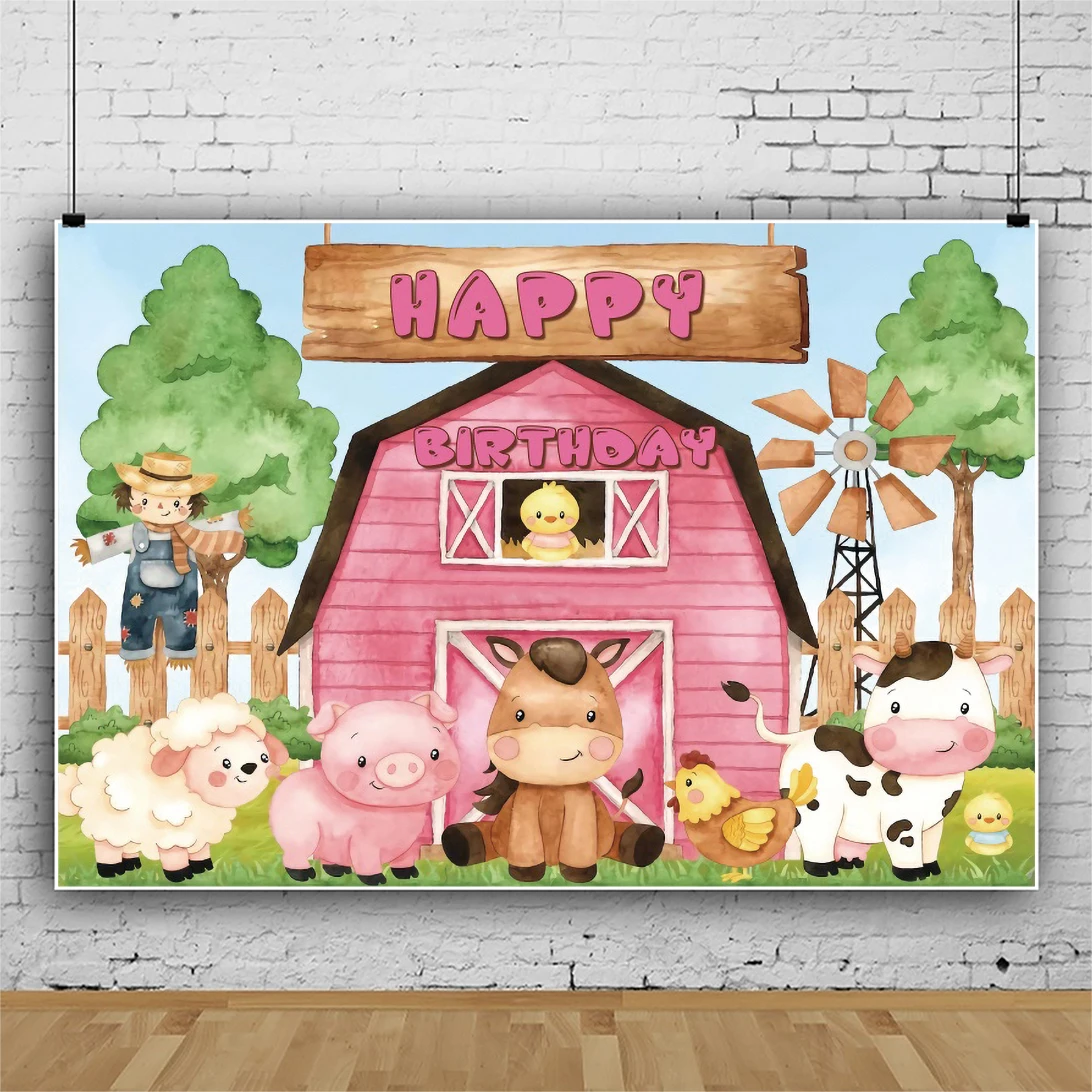 Yeele เด็กวันเกิดธีมฟาร์ม Photocall สัตว์ Party การถ่ายภาพฉากหลังการถ่ายภาพสำหรับสตูดิโอถ่ายภาพ