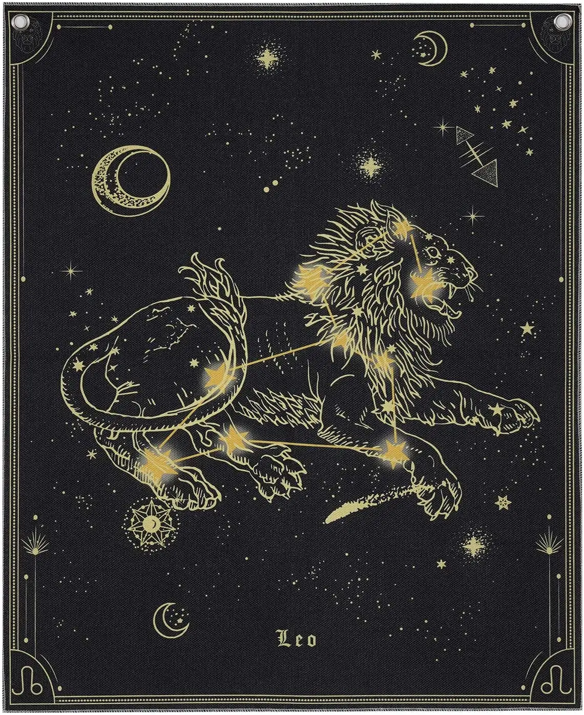 

Constellation Leo Black and Gold Tapestry Background Wall Covering Home Decoration Blanket Bedroom Wall Hanging Tapestries