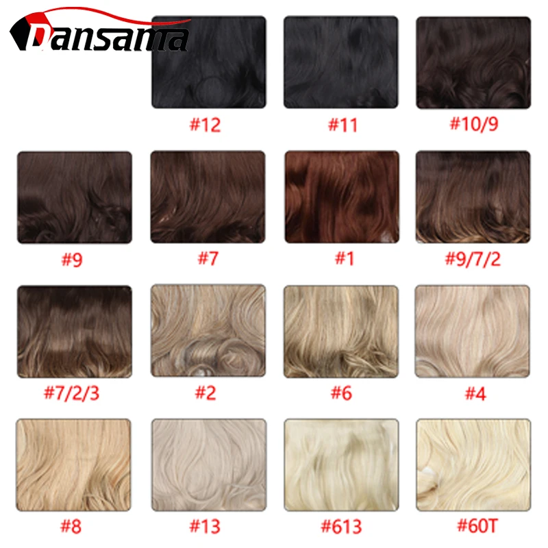 As extensões invisíveis sintéticas do cabelo do fio de dansama 18 polegadas ondulado 3 partes peixes linha grampos em extensões do cabelo natural