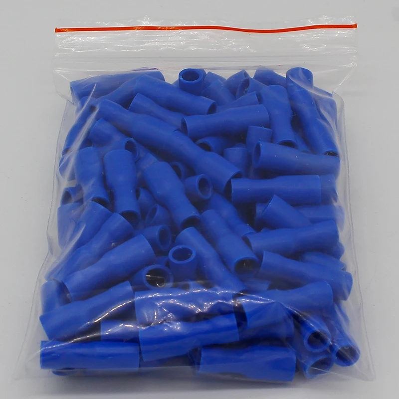 FDFD1.25-187 FDFD2-187 insulating Female Insulated Electrical Crimp Terminal Connectors 100PCS/Pack Cable Wire Connector FDFD