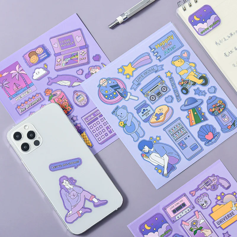 ​Cartoon Animation Animals Cute Stickers PVC Creative Paster Notebook Mobile Phone Stationery Children Funny Decorative Sticker