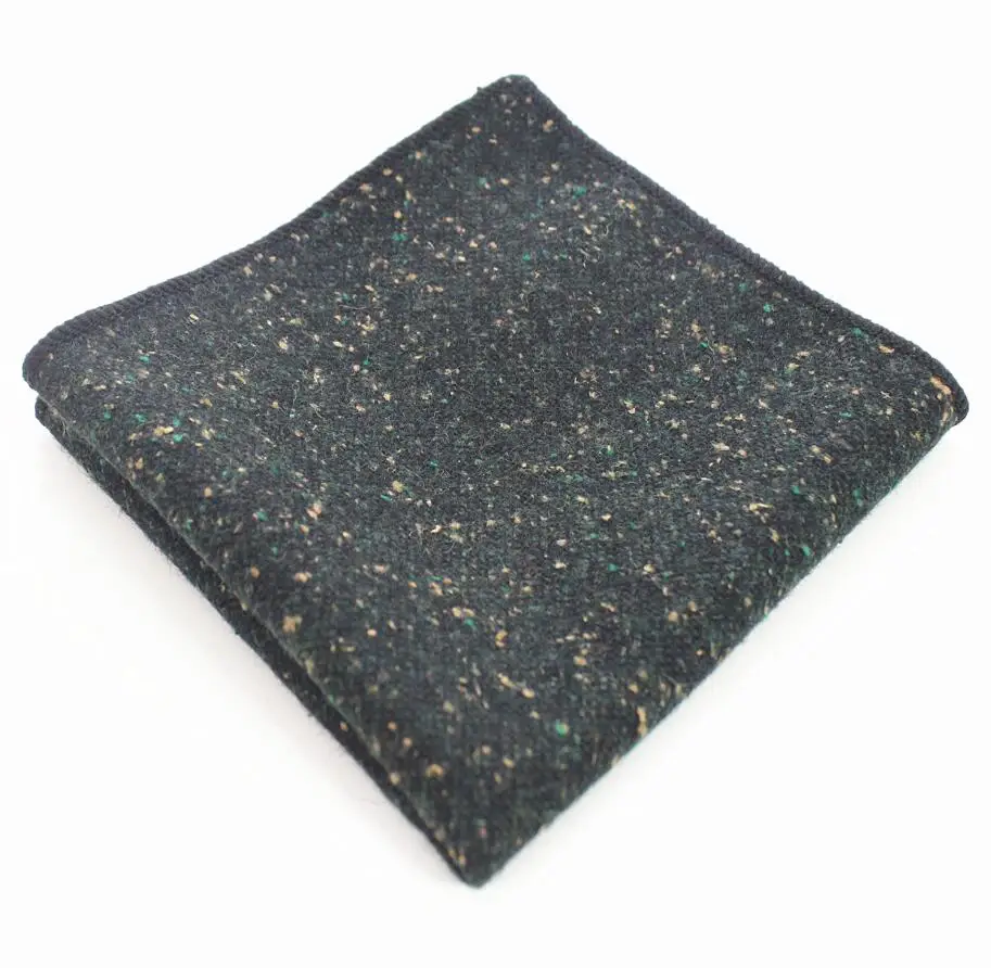 Ricnais Fazzoletto da uomo in lana di alta qualità Solid Pocket Square Business Asciugamano da petto Hanky Gentlemen Occasioni formali di matrimonio