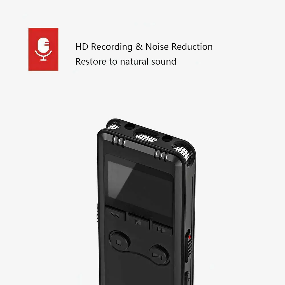 Telele32GB 64GB Voice Activated Mini Digital Voice Recorder Pen PCM Recording Dual MIC Denoise HIFI MP3 Professional Dictaphone