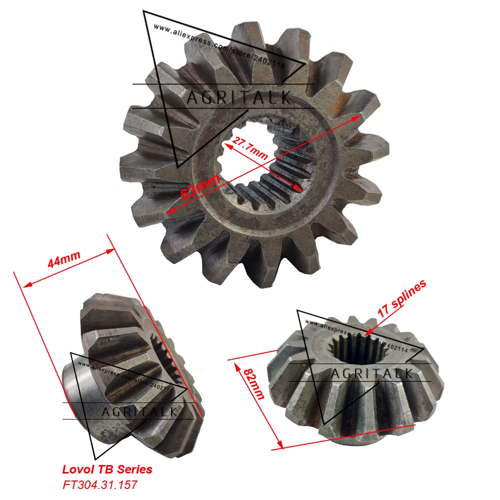 small straight bevel gear of half axle for Lovol tractor TB404/TB454, part code: FT304.31.157