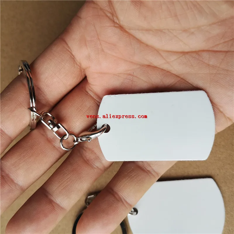 sublimation aluminum keychains hot transfer printing blank diy custom consumables keyring two sides printed 20pieces/lot