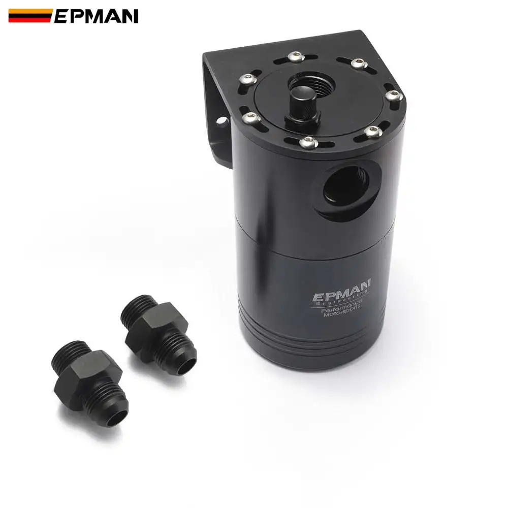 EPMAN Universal Aluminium Oil Catch Tank Cylinder Catch Reservoir Car Can Breather Kit Can Reservoir Tank EPJYH192