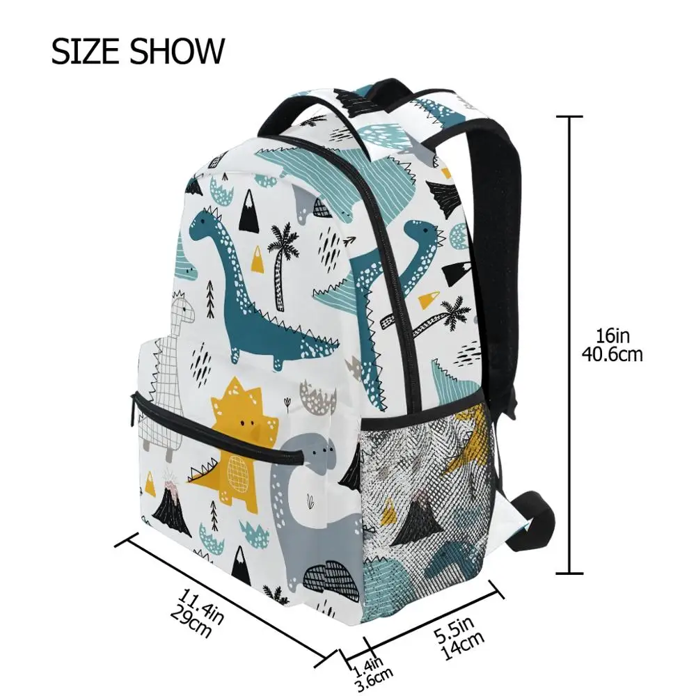 ALAZA 3 stks/set Kinderen Schooltassen Kids Dinosaurus print Rugzak Jongens Meisjes Schooltas Baby Peuter Tas Mochila Infantil 2022 Nieuwe