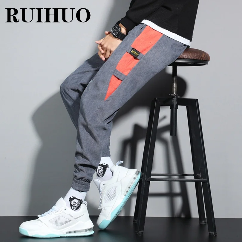 Corduroy Jogging Pants Men Clothing Work Pants For Men Fashion Trousers Street Wear Big Size 5XL 2024 Spring New Arrivals