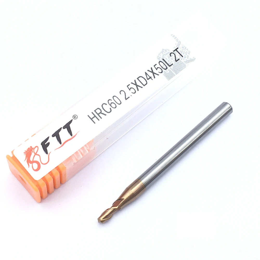 1 Chiếc HRC60 2F 2.5XD4X50L Endmill Hợp Kim Thép Vonfram Phay CNC Cắt Maching Máy Dụng Cụ Thép Chế Biến Gỗ