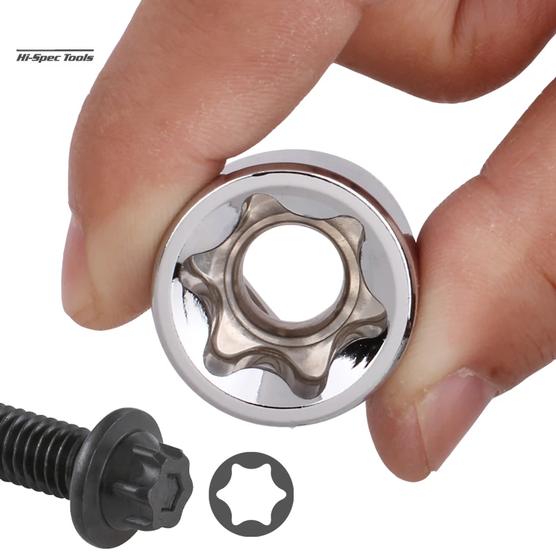 Satu Buah 3/8 Inci Adaptor Soket Tipe E Soket Torx Kunci Pas Ratchet Kepala E8E10E12E14E16E18E20 10Mm