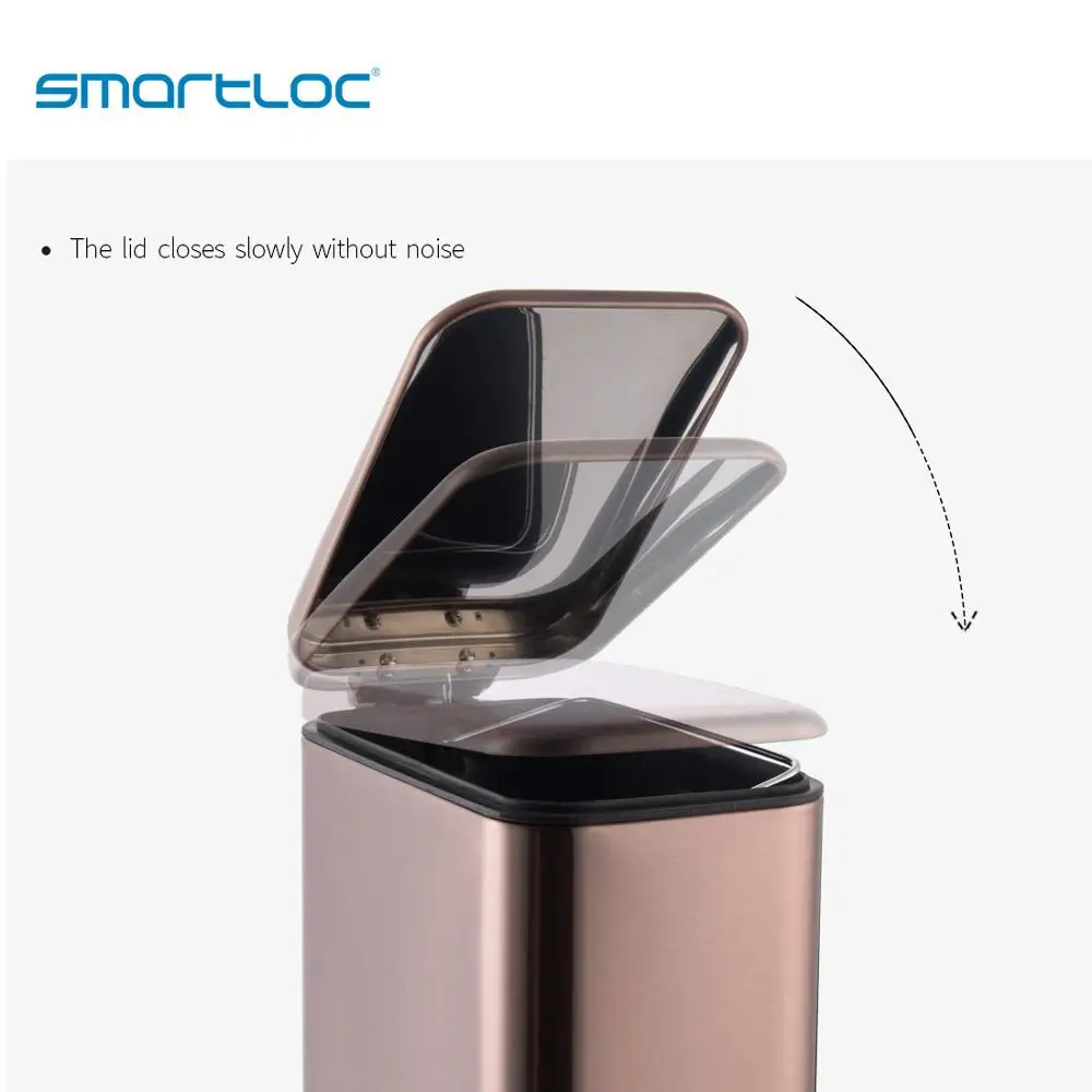 smartloc 5L Stainless Steel Rectangle Kitchen Trash Can  Dustbin Trash Bin Waste Bin Garbage Bag Holder Garbage Bin Kitchen Bin