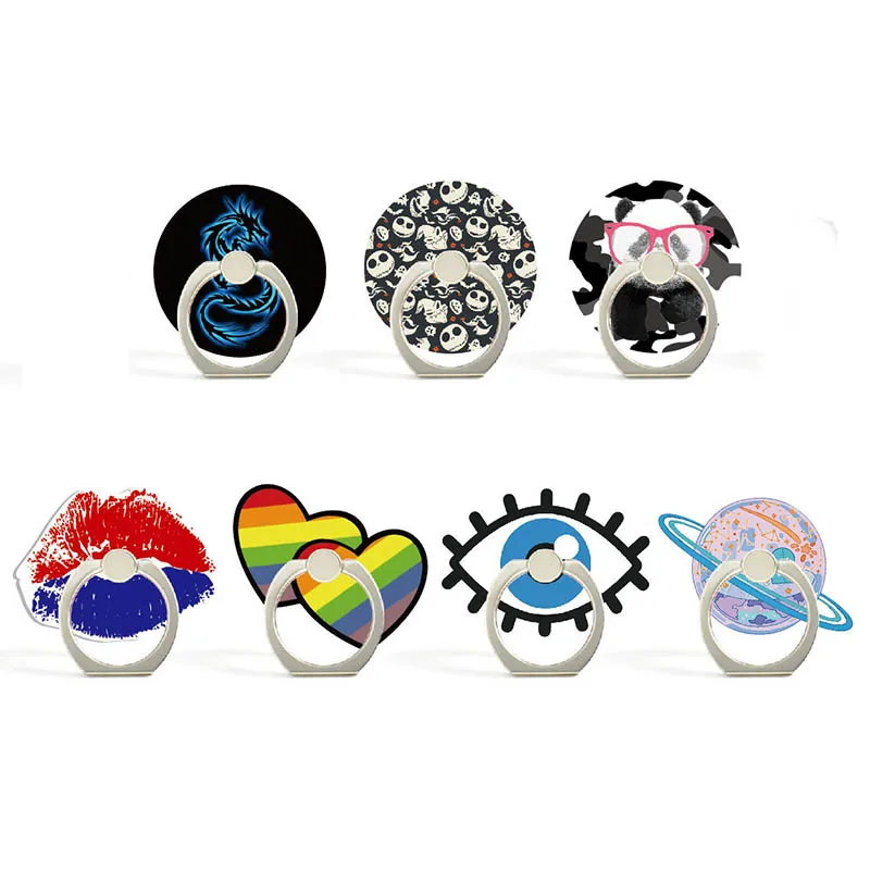 Fashion Cute Eyes Phone Holder Ring Mobile Phone Stand Colorful Loving Heart Finger Phone Ring Holder support celular