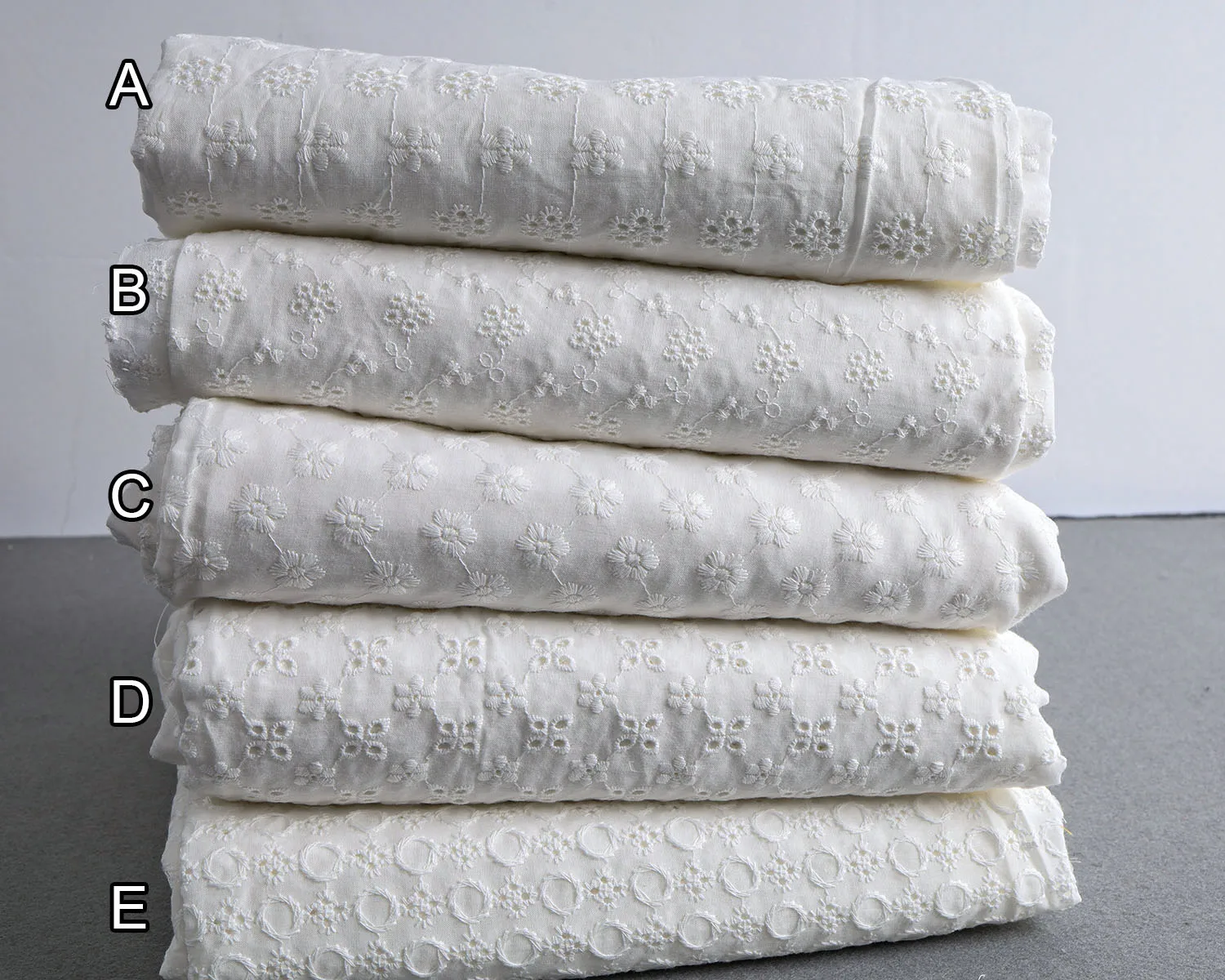 100% Cotton Embroidery Eyelet Fabric Sof Comfortable Cotton Cloth Sold By The Meter