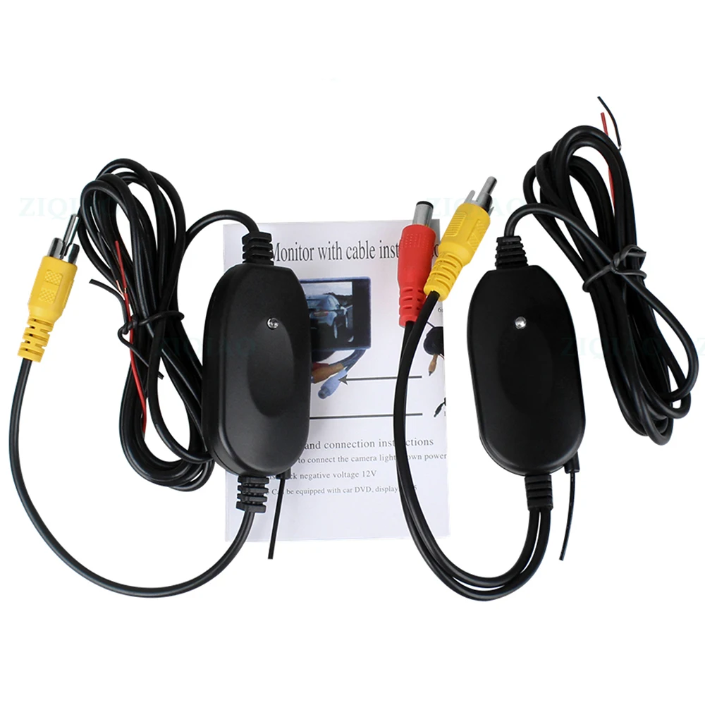 ZIQIAO Wireless RCA Video Transmitter Receiver Kit for Car Camera Monitor System HS038