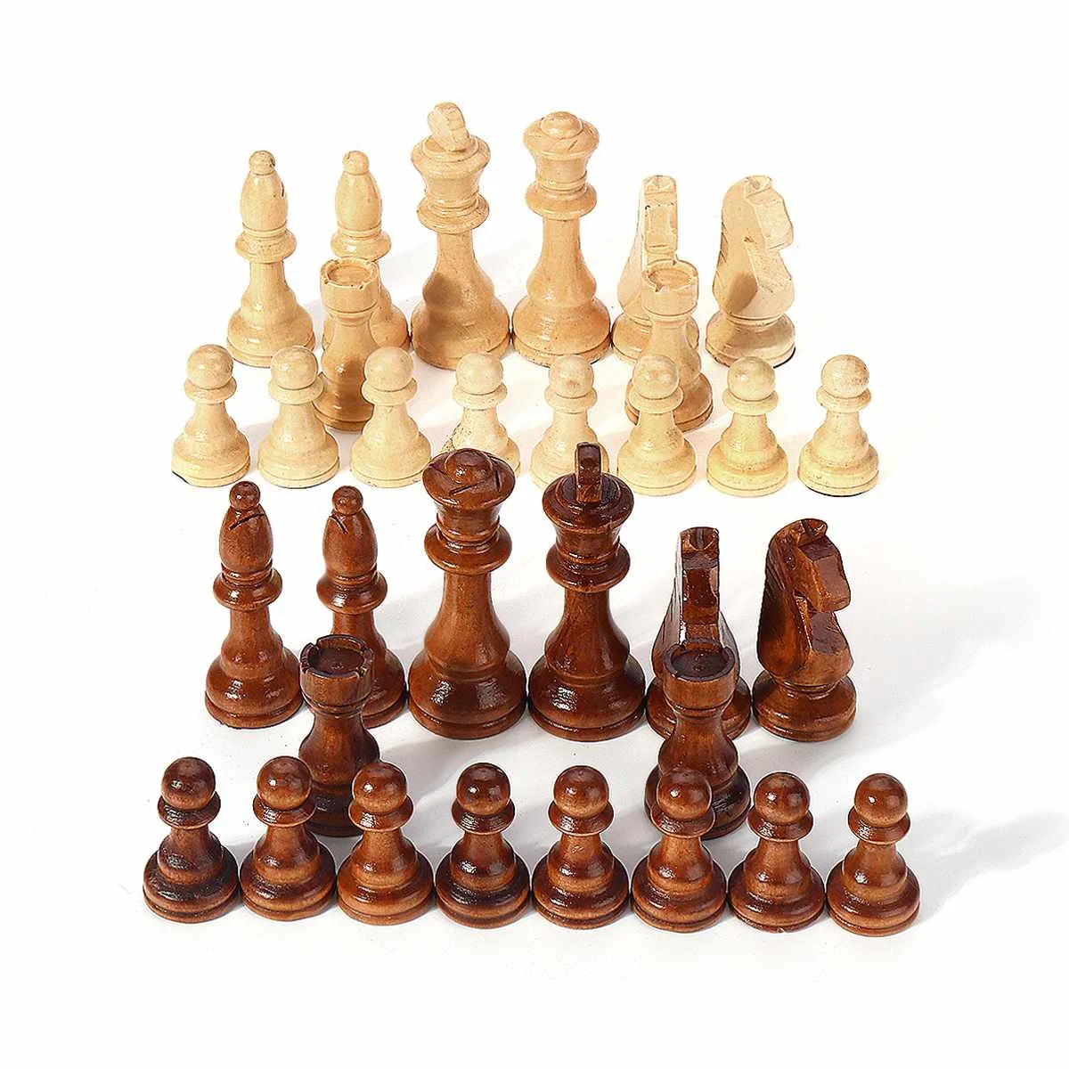 32 Piece Wooden International Chess Pieces Set Without Chessboard Board Game Funny Game Chessmen Collection Portable Board Game