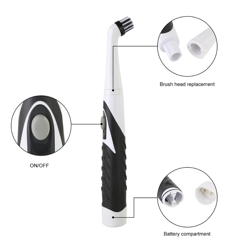 Quality 4 In 1 Electric Sonic Scrubber Cleaning Brush Household Cleaner Brush With 4 Brush Heads Brew