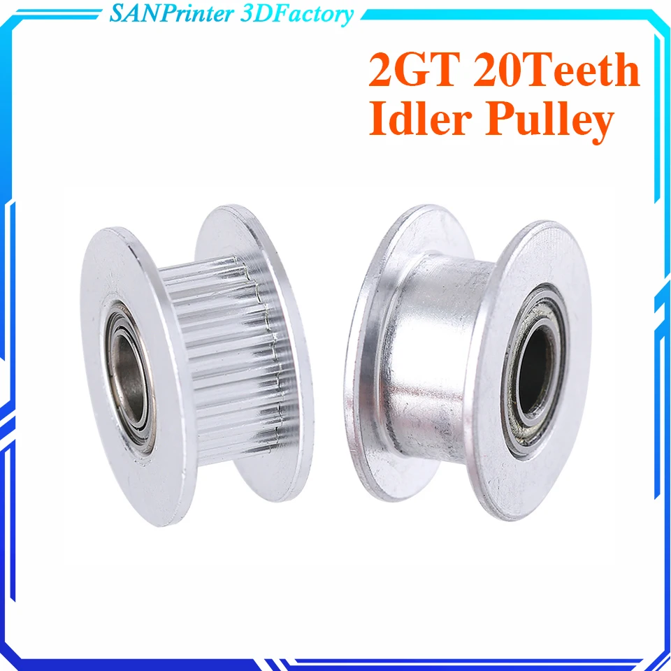 

2GT 16/20 Teeth Synchronus Wheel Idler Pulley GT2 Timing Pulley 16/20Teeh Bore 3MM 5MM Gear For GT2 Timing Belt 3D Printer Parts