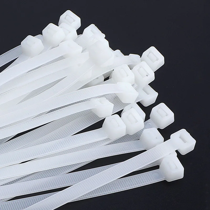 20Pcs 8*150 8*600 Self-Locking สายพลาสติกสีดำไนล่อน Wraps สายรัดแหวนยึดสีขาว