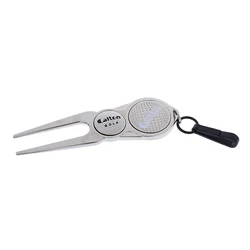 Portable Golf Divot Repair Tool with Magnetic & Detachable Ball Marker Zinc Alloy Golfer Kit