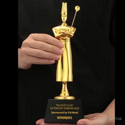 Gold-Plated Trophy for Cooking Competition, Crystal, Custom-made, Chef Styling, catering, Award, Home Decor