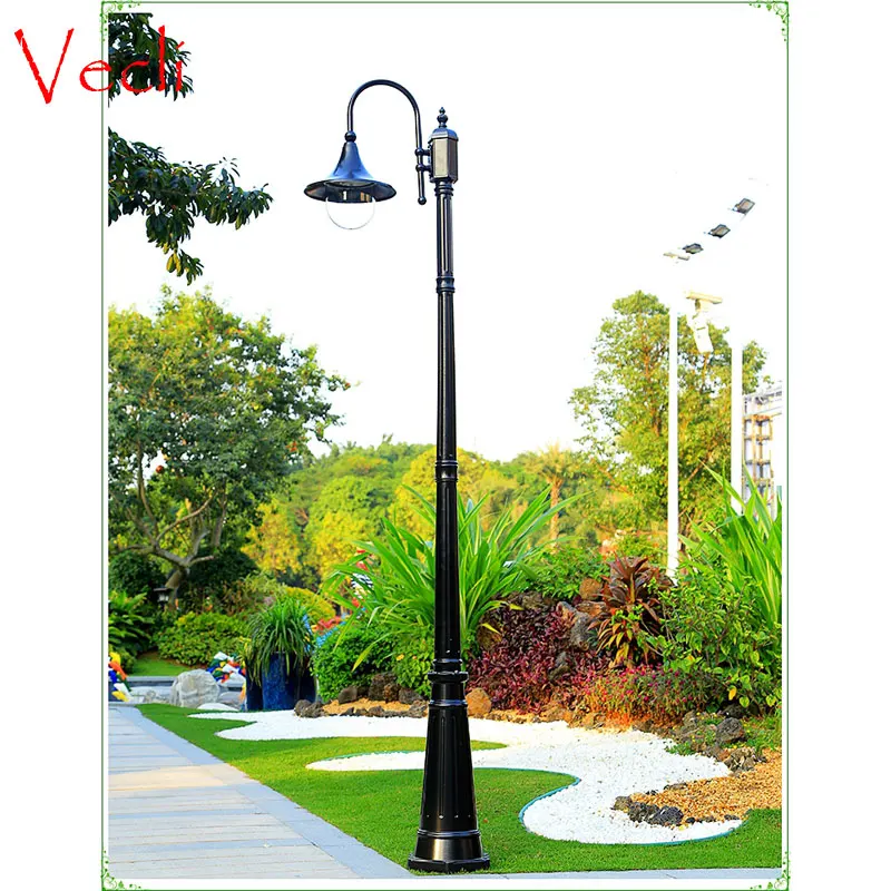 (H≈2.3M)European-Style Garden Lamp Street Lamp Outdoor Lamp Waterproof Household Double-Head High Pole Landscape Lamp