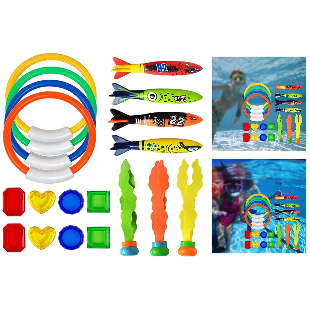 19pcs Kids Diving Toys Set Kids Underwater Toys for Swimming Pool Parties