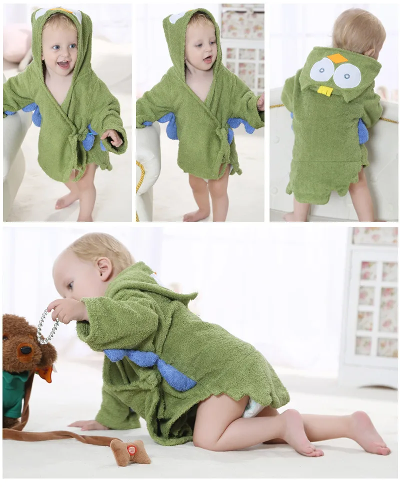 Baumwolle Baby Robe Bad Handtuch Cartoon Hoodies Infant Mädchen Jungen Nachtwäsche Bad Decke Kinder Weichen Bademantel Pyjamas Kinder Kleidung – Detail 9