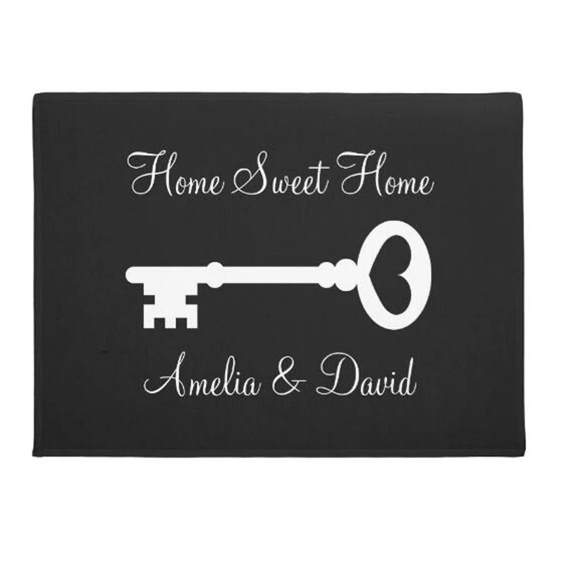 New Old Vintage Key Personalised Welcome Mats Modern Sweet Custom Name Door Mats Entrance Wedding Anniversary Gifts Home Decor