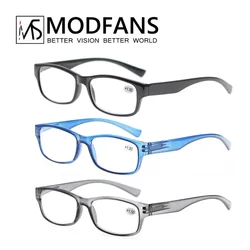 MODFANS 3 Pack Reading Glasses Men,Male Readers Eyeglasses,with Spring Hinges Vintag Square Frame,Good Quality Great Value