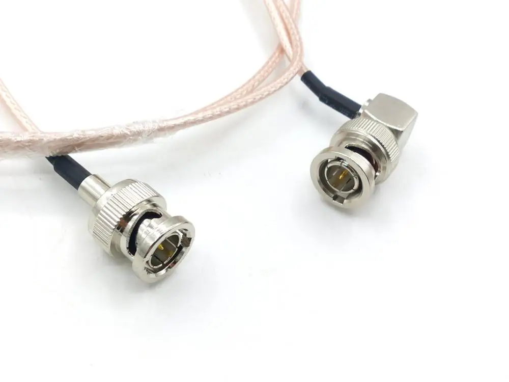 10pcs 75 ohm HD SDI Digital Video RG179 Coax Pigtail Cable, BNC Right Angle Male to Male Plug connector