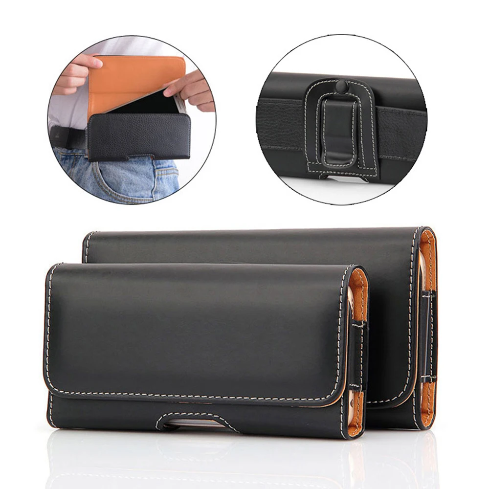 Universele Mobiele Telefoon Pouch Kleine Taille Packs Tas Mannen Taille Verpakking Tactische Jacht Handtassen Riem Clip Holster Lederen Telefoon Tassen