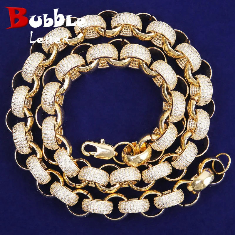 Bubble Letter Cuban Link Chain for Men Necklace Real Gold Plated Charms Hip Hop Fashion Jewelry 2021 Trend