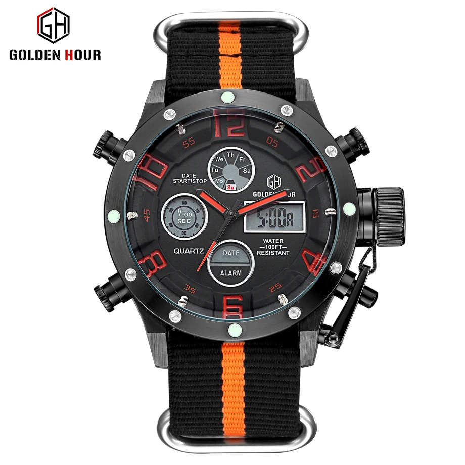 

Top Brand Military Army Watches Men Analog Digital Quartz Hour Date Dual Display Clock Man Fashion Waterproof Sport Wrist Watch