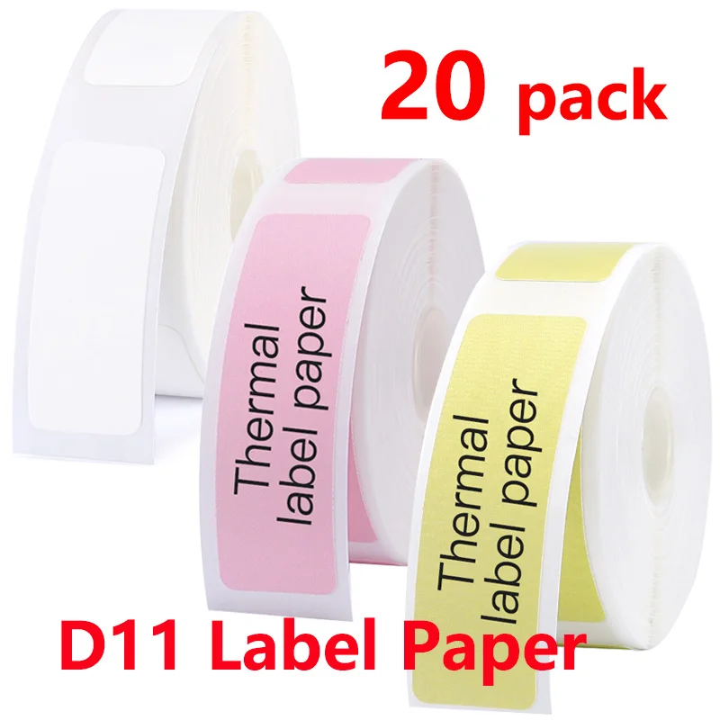 

20 Rolls d11 label sticker Thermal Label Paper Niimbot D61 label printer sticker label paper Self-adhesive paper labels self