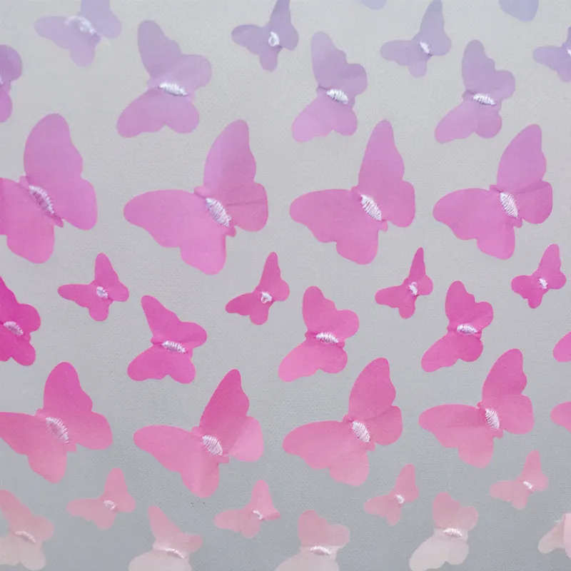 Regenbogenfarbener Schmetterlings-3D-Applikations-Spitzenstoff, Farbverlaufsblumen, Kinderkleidung, Heimwerken, mehrfarbiger Spitzenstoff, 25 Farben – Detail 8