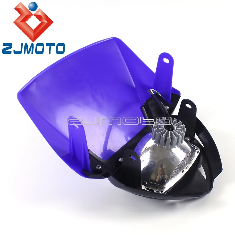 Universal Dirt Bike LED Headlight Fairing For Honda Kawasaki CRF250 CRF450 Six Days KLR KLX KX EXC XC MX Enduro Red Headlamp