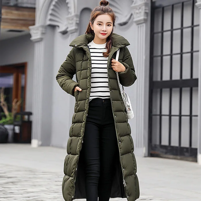 Hooded Fur Collar Down Parkas Women Winter X Long Thick Warm Coat Chaqueta Mujer Female Down Cotton-padded Clothes Jacket X9211