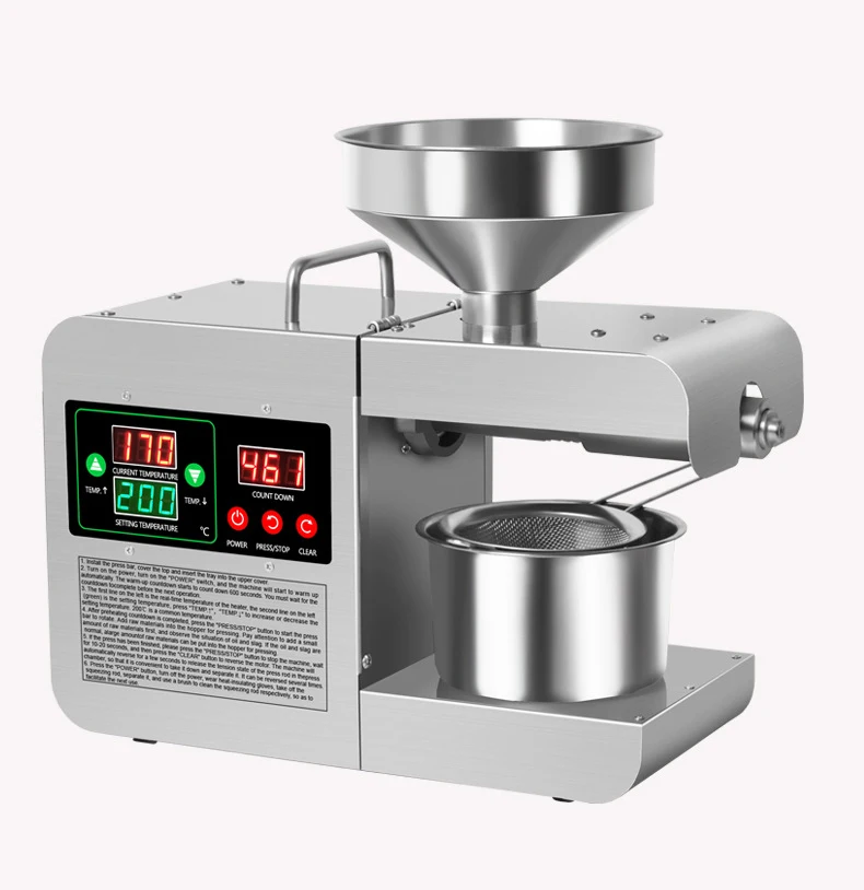 X8S Small Home Oil Press Machine Commercial Stainless steel Walnut Sunflower Seeds Oil Maker Peanut Oil Extraction