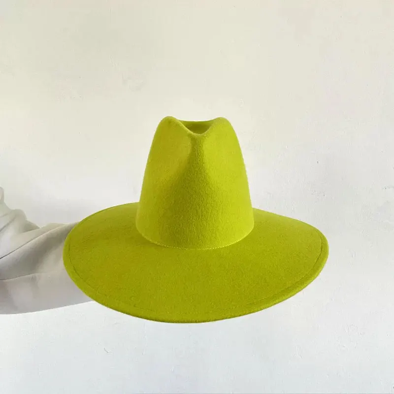 New Winter High Top Fashion Designer Wool Hat For Women Solid Causal Fedora Cap Lady Custom Panama Jazz Hat Sombrero Mujer Cape