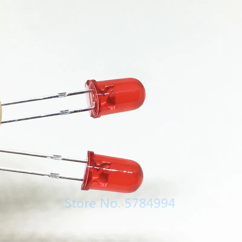 

Free shipping 1000PCS/Lot 5MM Red LED Diode Round Diffused Red Color Light Lamp F5 DIP Highlight New Wholesale Electronic