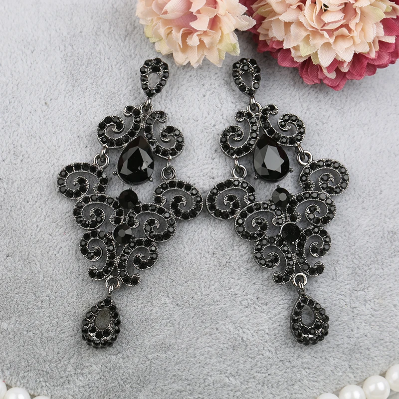 VEYO Vintage Rhinestone Drop Earrings Courtly Style Earrings for Women Fashion Jewelry Wholesale