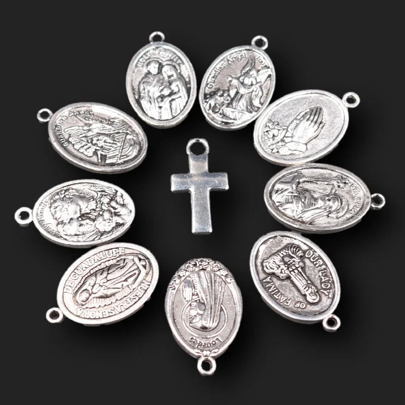 20pcs Mix Virgin Mary/Saint Michael/Holy Father/Holy Child/Holy Heart/Pontiff Pendant DIY Charms Christian Jewelry Crafts Making