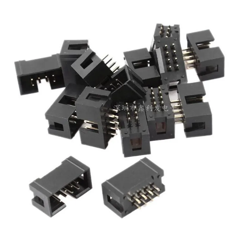 10PCS DC3 6P 8P 10P 14P 16P 20P 26P 30P 34P 40P 50P 2.54mm Socket Header Connector ISP Male Double-spaced Straight IDC JTAG