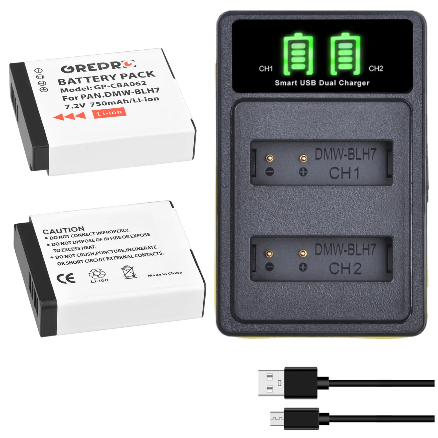 LED Dual Charger with Type-C for Panasonic DMW-BLH7 DMW BLH7 Battery Lumix DMC-LX15 DMC GM5 GF7 GM1 GF8 GF9 LX10 BLH7E BLH7PP