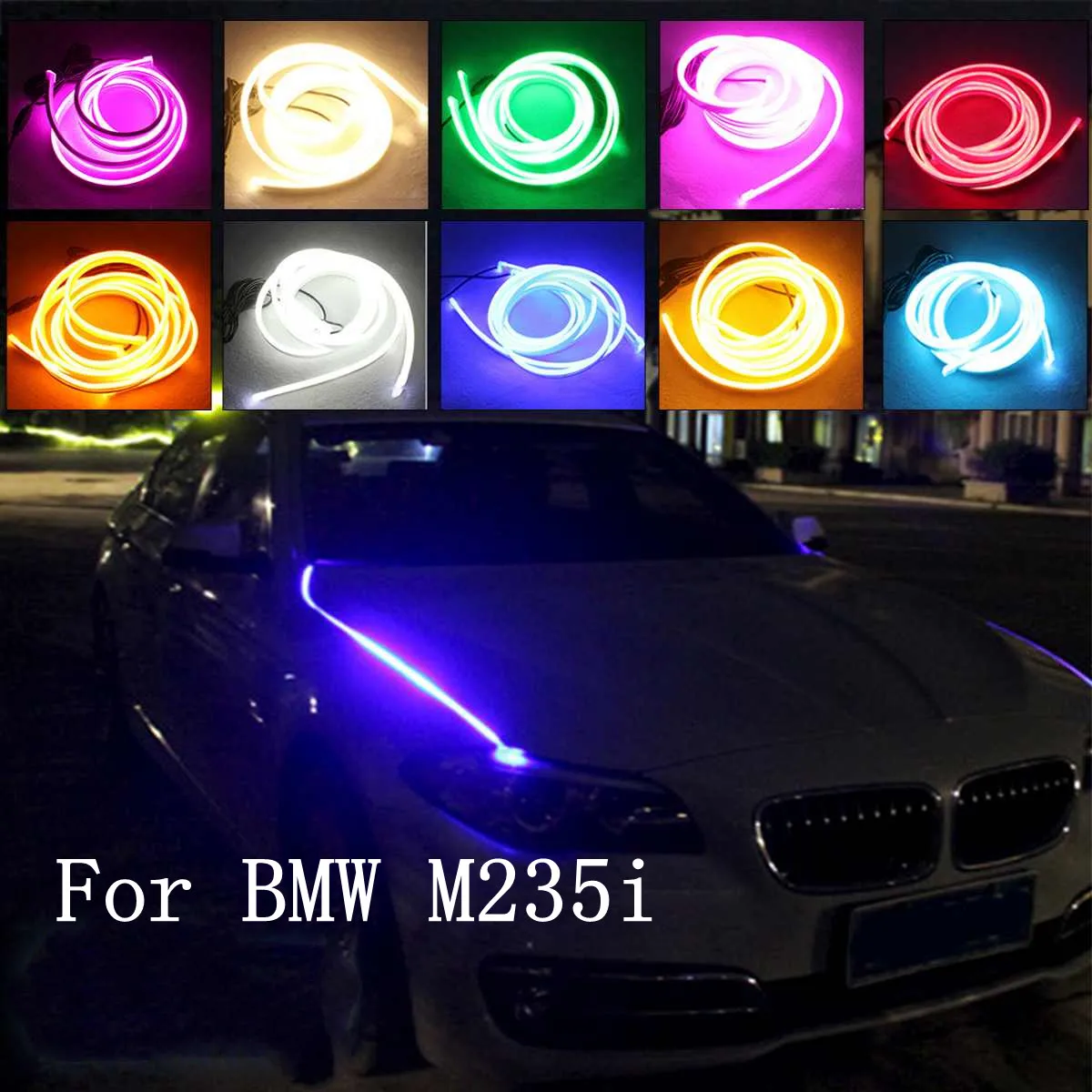 

Car Hood Light Strip Through-type Auto Modified Front Headlight Cuttable Decorative Light For M235i Car Daytime Running Lights