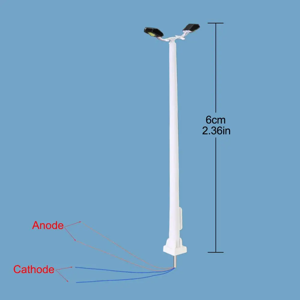 Model Railway N Scale Playground Street Lights Bright White Two-LEDs Lamps LSL08N