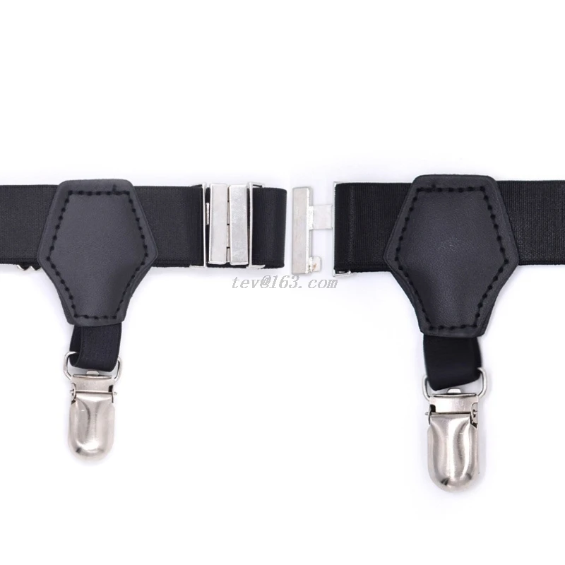 ปรับผู้ชายถุงเท้าเดี่ยวเป็ดปากGarter Suspenders Bracesเข็มขัดHold Up Non-Slipคลิป2ชิ้น/เซ็ต