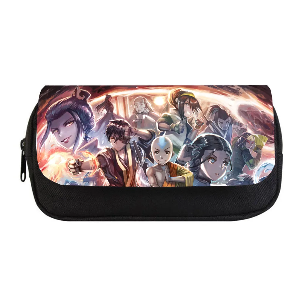 Bolsa de lápices de Anime Avatar para mujer, bolso de maquillaje para niño y niña, estuche para lápices, bolsa de lápices con doble cremallera, bolso de mano