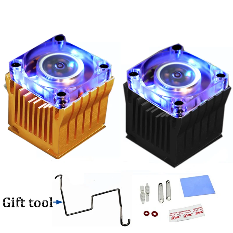 1 Pieces Aluminum Cooler Heatsink DIY Northbridge Golden Black Heat sinks Cooling with 40x40x10mm Fan For PC Computer Case